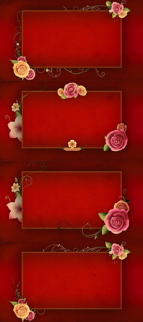 玫瑰花瓣矩形图文展示背景视频素材