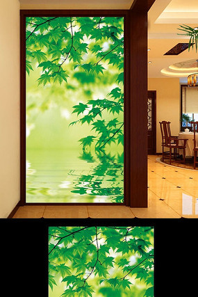 ��ɫ��Ҷ���ر���ͼ PSD