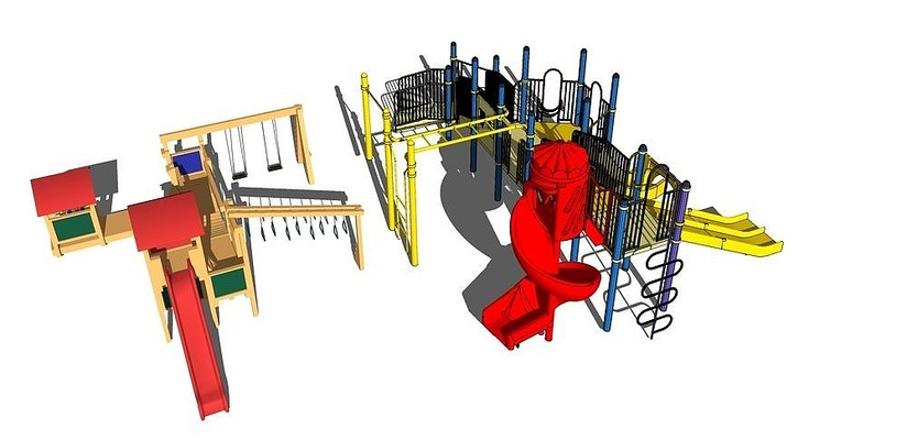 ��ͯ����������ʩskpģ�� skp