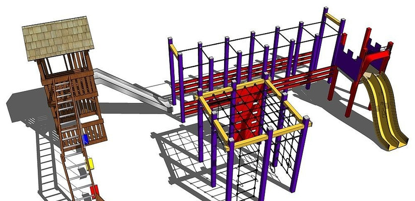 ��ͯ�˶���ʩskpģ�� skp