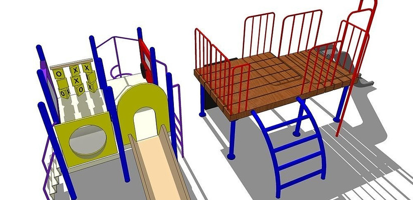 �ִ�ʱ�ж�ͯ������ʩskpģ�� 3ds