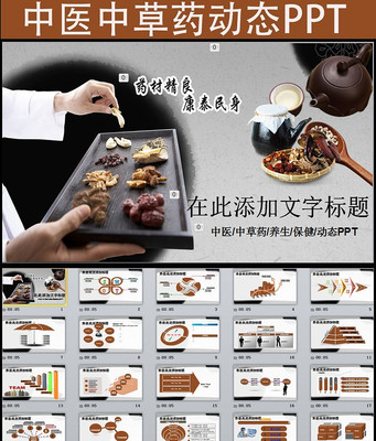 ��ҽ�в�ҩ������̬PPTģ�� pptx