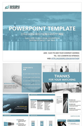 ˾ҵŶĿչʾ̬PPTģ pptx