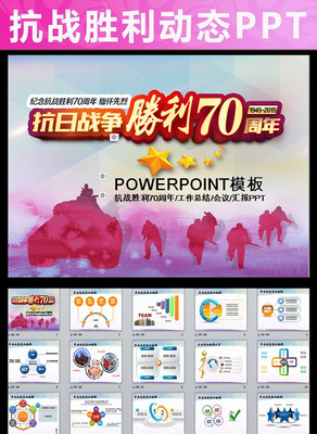 ���սʤ��70���궯̬PPT
