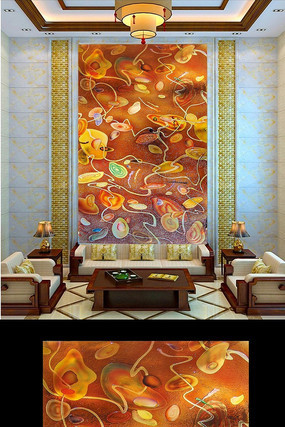 抽象色彩仿彩雕玄关装饰图 抽象色彩仿彩雕玄关装饰图