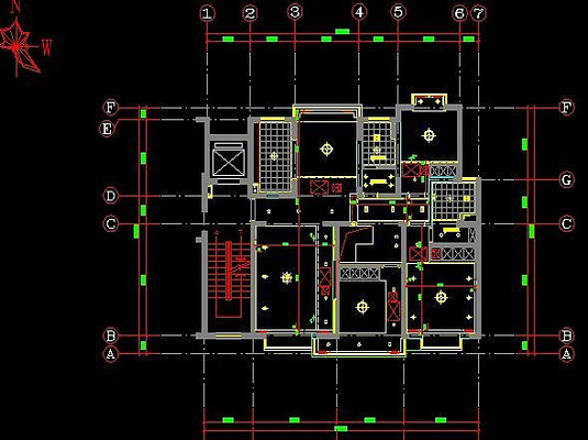 ����һ�㶥���컨�ߴ�ͼֽ CAD