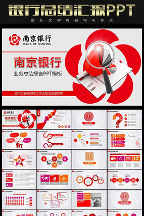 南京银行业务总结PPT模板 南京银行业务总结PPT模板