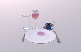 餐具餐盘C4D模型 餐具餐盘C4D模型