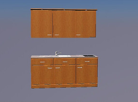一体式橱柜C4D模型 一体式橱柜C4D模型