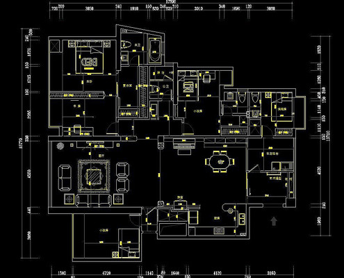 ��װ���ͼҾ߳ߴ�ͼ CAD