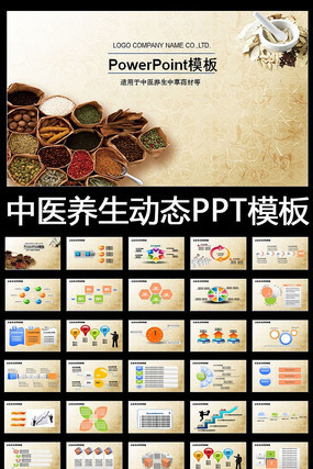 ��ҽ�в�ҩ���������Ļ���̬pptģ��