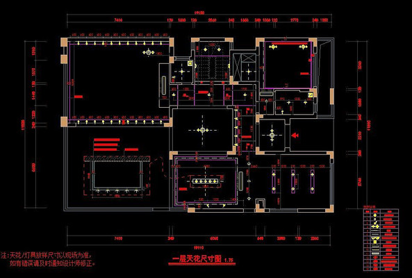 ����һ��װ���컨�ߴ粼��ͼֽ CAD