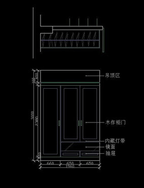 衣柜侧立面图图片