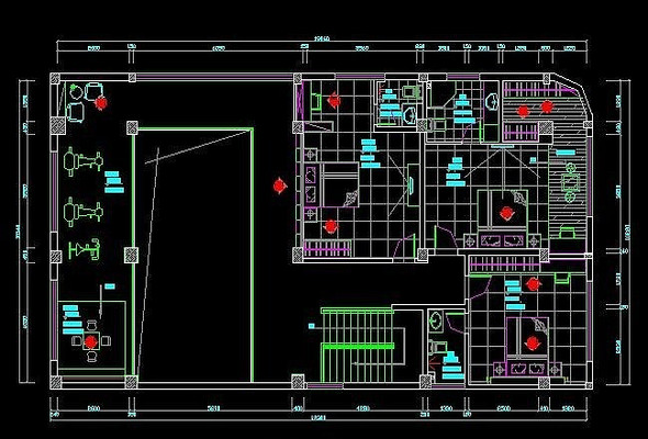 �ִ���������¥����ƽ�沼��ͼ CAD