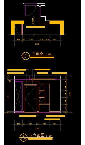 现代风格进门鞋柜内部立面图