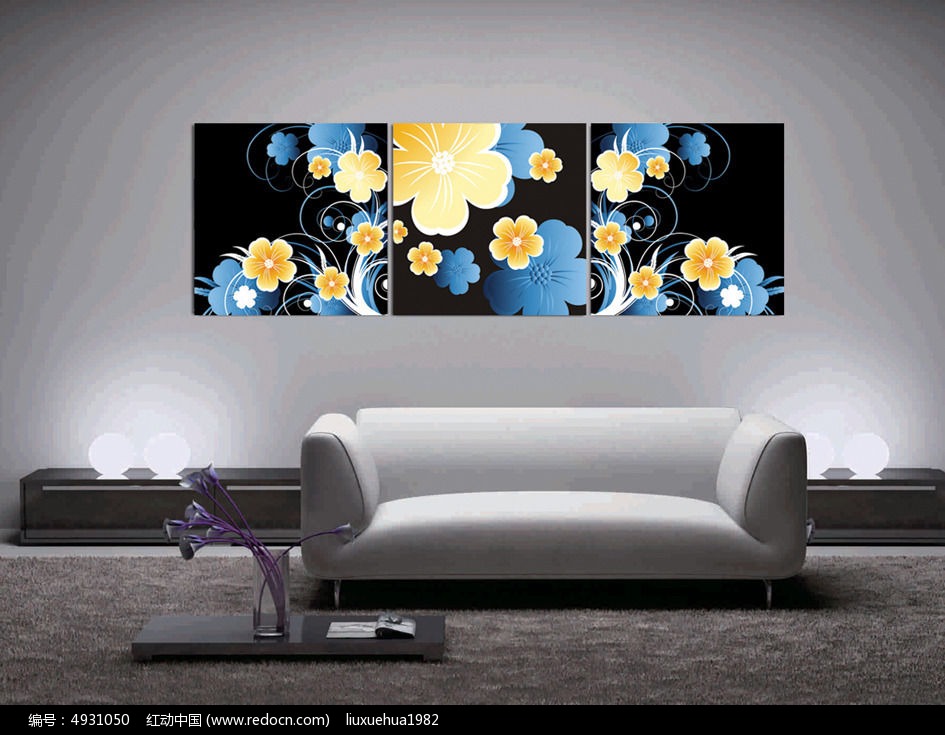 花草花心无框画