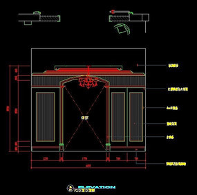 ŷʽ�ŵ����ƿ�ǽ��װ������ͼ CAD