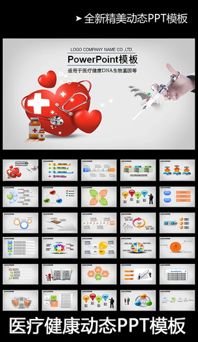 �ǻ�����ҽ�ƽ���ҽԺ��̬PPTģ��