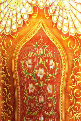 拱门花卉玄关背景装饰画 拱门花卉玄关背景装饰画