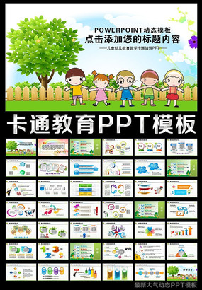 ����ʱ�ж�ͯ�׶�԰��̰࿨ͨ����PPTģ��