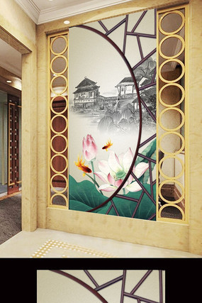 �����ɻ�ˮī���羰���������� PSD