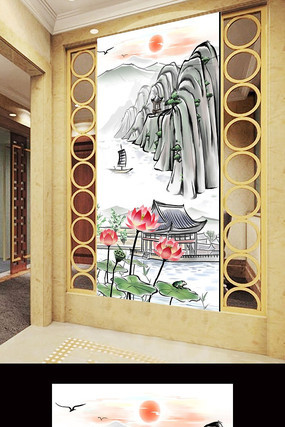 ˮī�����ɻ�ͼ����ɽˮ������ PSD