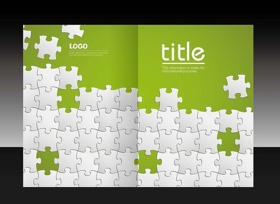 绿色拼图创意画册封面设计 绿色拼图创意画册封面设计
