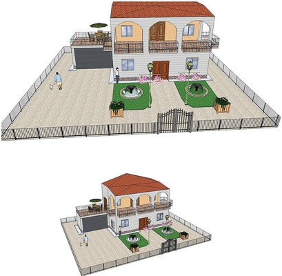 ����ŷʽ����ͥԺ��԰SUģ�� skp