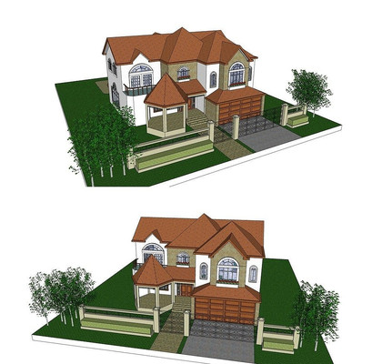 ŷʽ����ͥԺС��԰SUģ�� skp