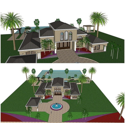 ŷʽʱ�б���ͥԺС��԰SUģ�� skp