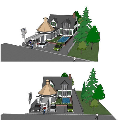 ��ʽ�ŵ����ͥԺС��԰SUģ�� skp