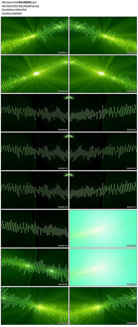 音乐绿色音频电波led光晕舞台背景视频素材