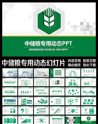 大气中国储备粮管理总公司中储粮ppt模板 pptx