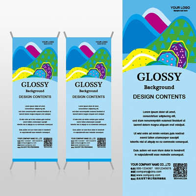 ������ɫ��ͯ�ֻ�ɽˮ�羰���лXչ�ܱ���psdģ�� PSD