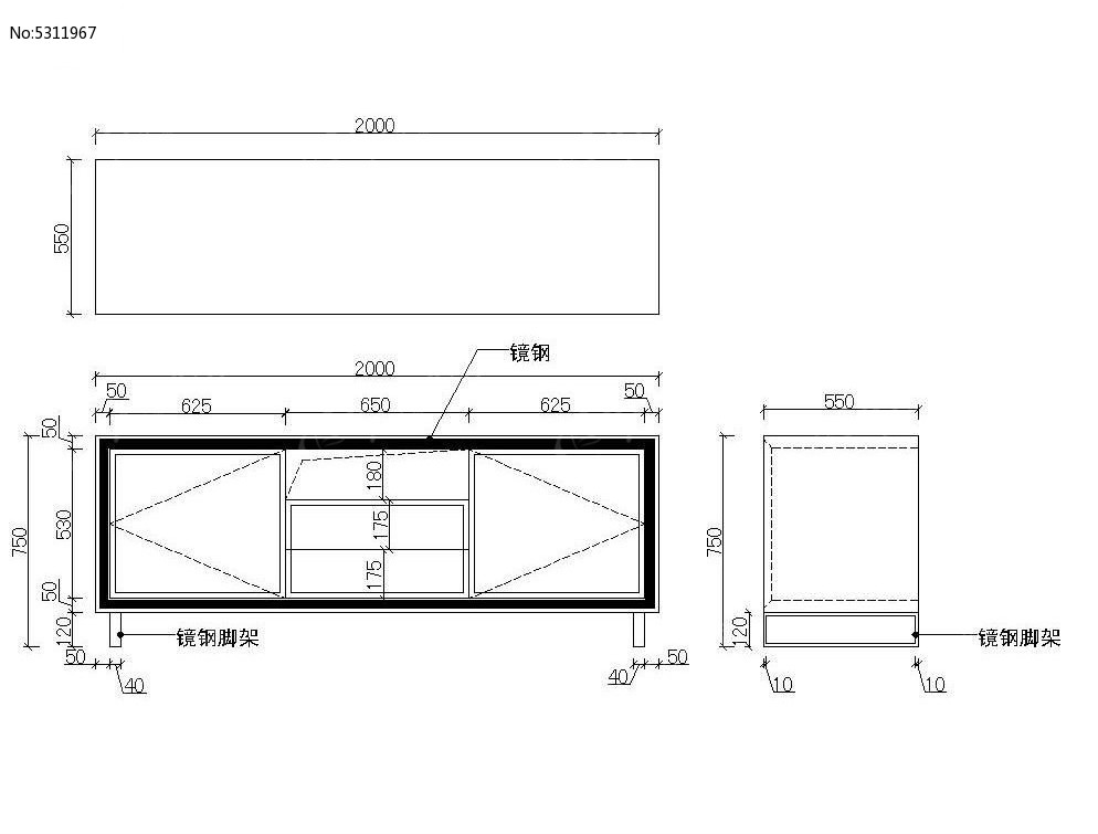 电视柜设计cad素材