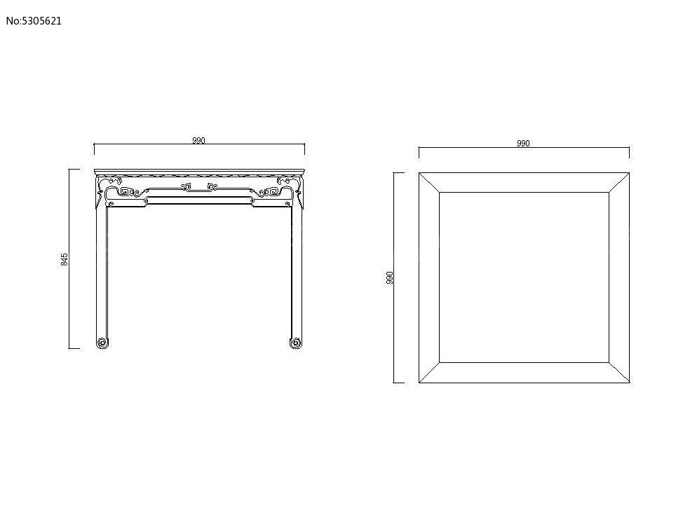 乐至方桌图纸图片