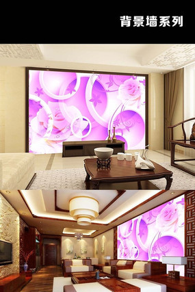 3d立体粉色花朵背景墙 3d立体粉色花朵背景墙