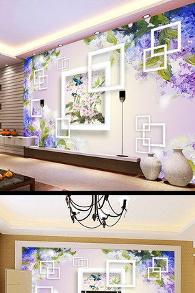3d立体蝴蝶花背景墙设计 3d立体蝴蝶花背景墙设计