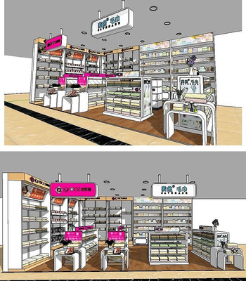 毛巾专卖店展架草图大师SU模型 毛巾专卖店展架草图大师SU模型