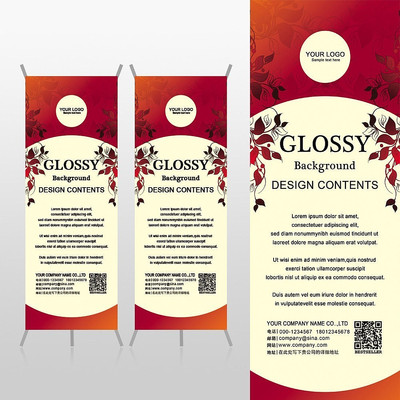 ���ʵ�ú�ɫֲ�ﻨ��Xչ�ܱ���psdģ�� PSD