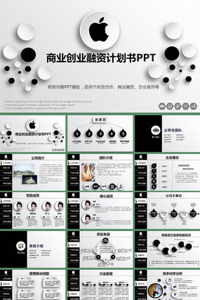 时尚风格创业计划书商业融资计划书PPT pptx