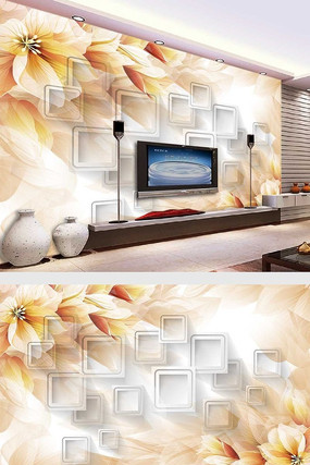 百合花朵温馨时尚背景墙 百合花朵温馨时尚背景墙