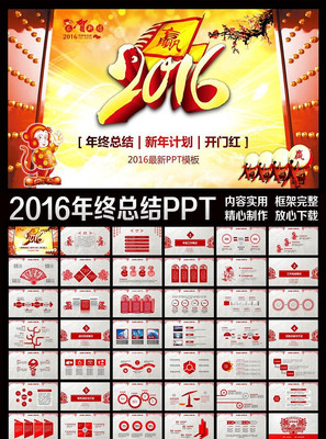 2016猴年年会工作总结PPT pptx
