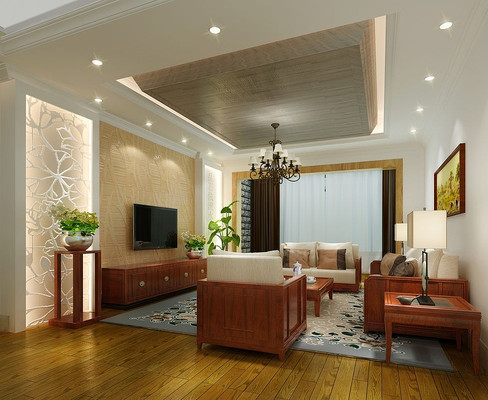 新中式客厅3d模型下载 新中式客厅3d模型下载