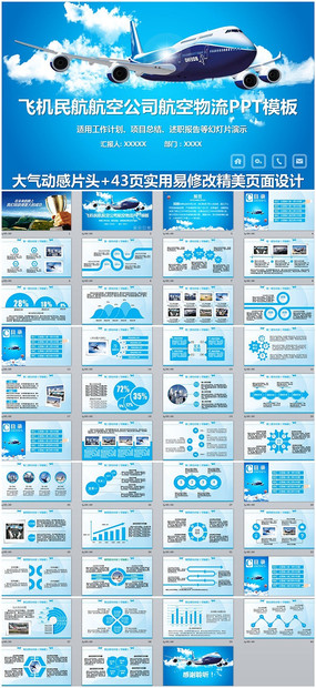 �������չ�˾�񺽺��վֺ�������PPTģ��