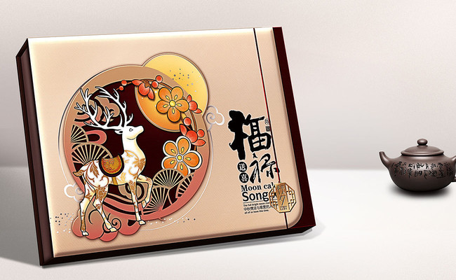 福禄送喜月饼包装色 福禄送喜月饼包装色