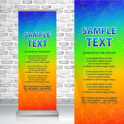 绚丽彩色花纹底纹时尚易拉宝 绚丽彩色花纹底纹时尚易拉宝