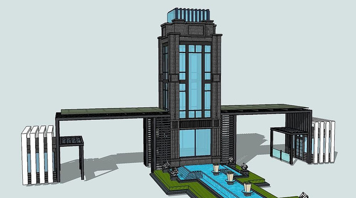 ˮ����԰����SUģ�� skp