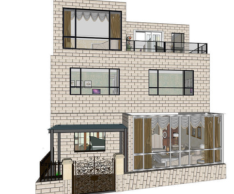 欧式风格室内户外家装样板SU模型 欧式风格室内户外家装样板SU模型