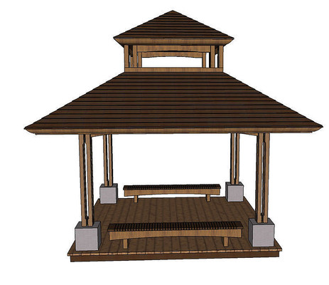 双层休闲亭SU模型 双层休闲亭SU模型